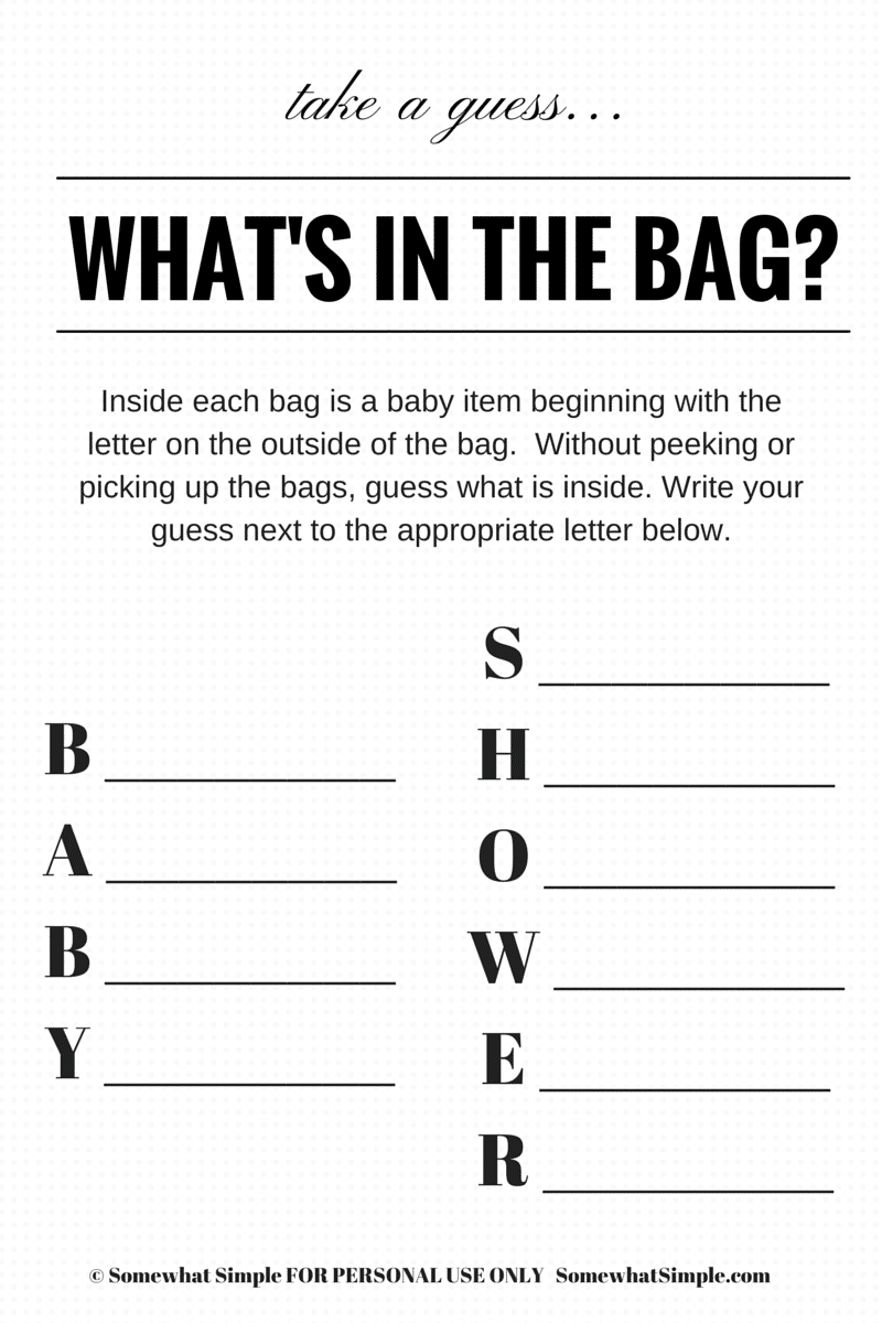 Simple Baby Shower Game Idea - Easy, Useful And Fun! - Free Printable Baby Shower Games What&amp;#039;s In Your Purse