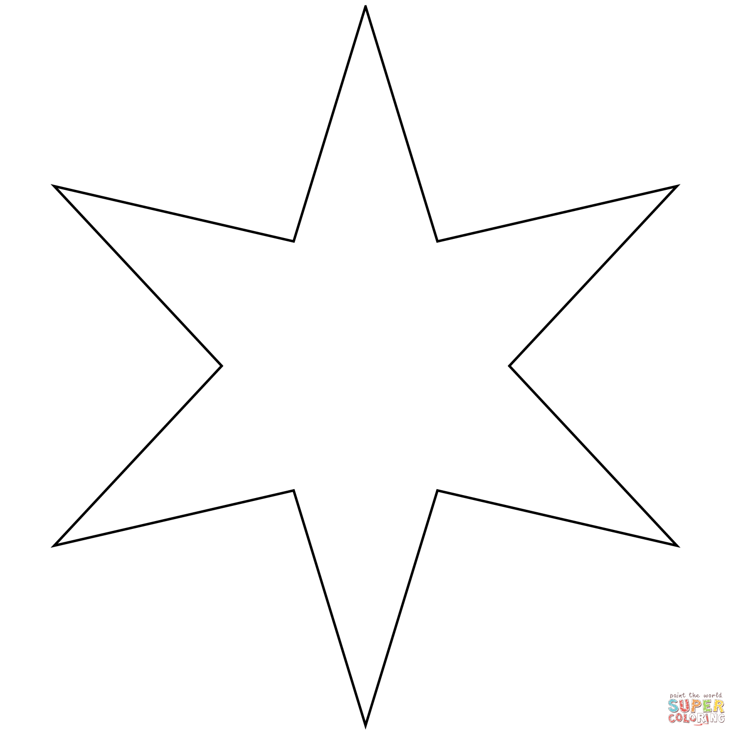 Six Pointed Star Coloring Page | Free Printable Coloring Pages - Star Of David Template Free Printable