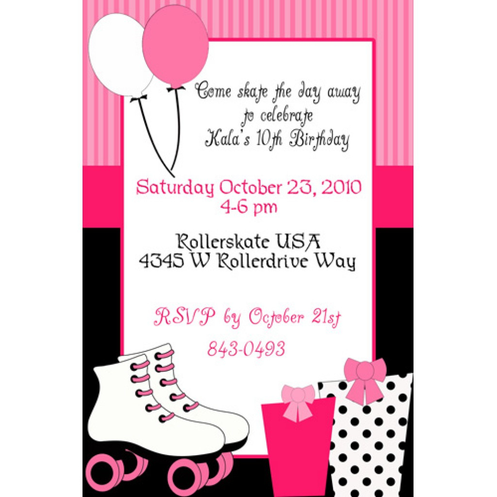Skating Party Invitations Including Exquisite Party Invitation - Free Printable Roller Skate Template