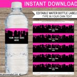Slime Water Bottle Labels | Pink Slime Theme Birthday Party   Free Printable Paris Water Bottle Labels