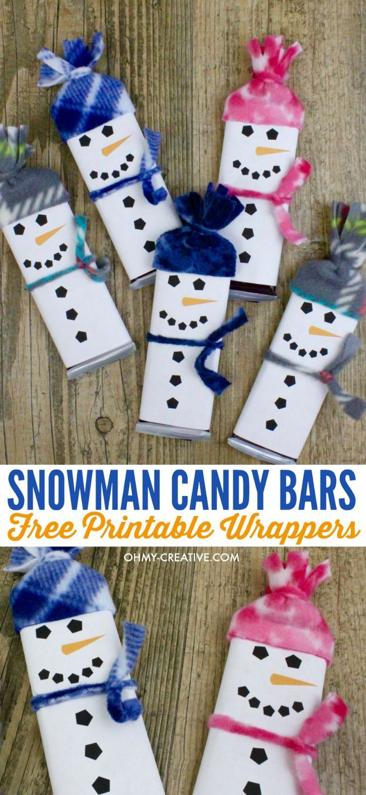 Snowman Free Printable Candy Bar Wrapper Template | Christmas Ideas - Free Printable Christmas Candy Bar Wrappers