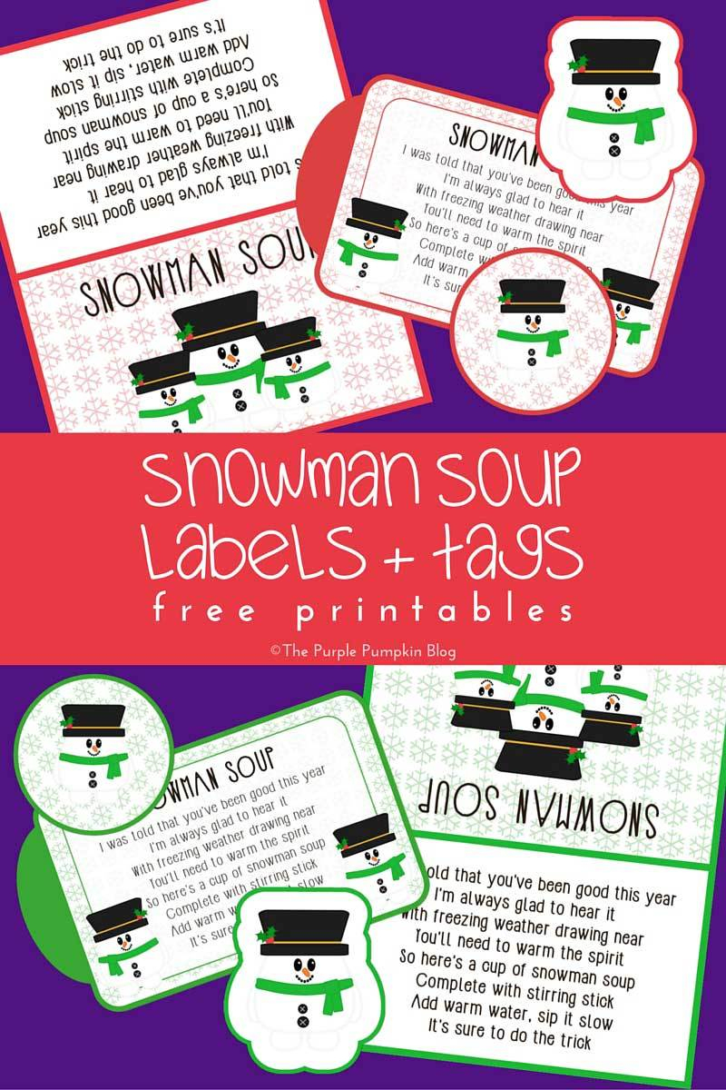 Snowman Soup Labels + Tags - Free Printables - Snowman Soup Free Printable