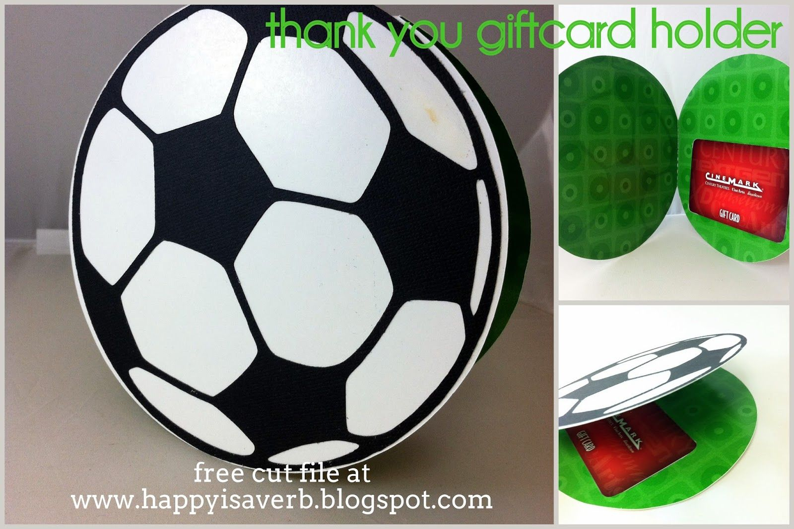 Soccer Thank You Card With Gift Card Holder. Free Silhouette Cut - Free Printable Soccer Thank You Cards