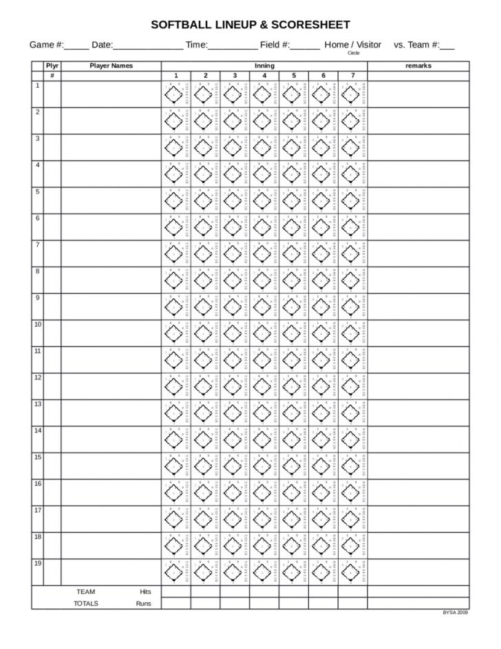 Softball Stat Sheet Excel Laobing Kaisuo Free Printable Softball