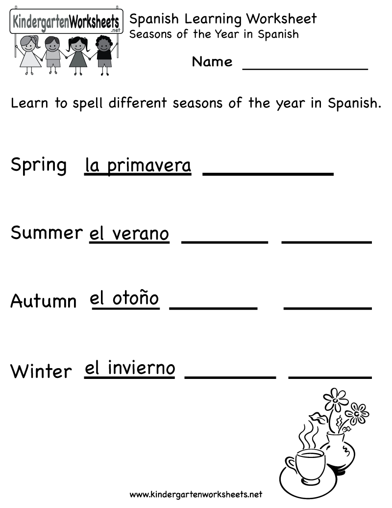 Spanish Worksheets For Kindergarten | Free Spanish Learning - Free Printable Spanish Alphabet Worksheets