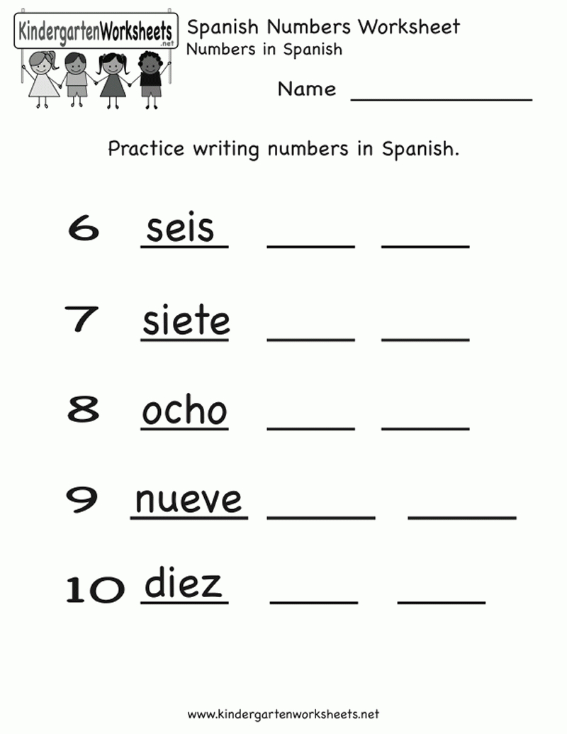 Spanish Worksheets For Kindergarten | Spanish Number Worksheet - Free Printable Spanish Numbers