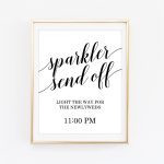 Sparkler Send Off Printable Sign (Black)   Chicfetti   Free Printable Wedding Sparkler Sign
