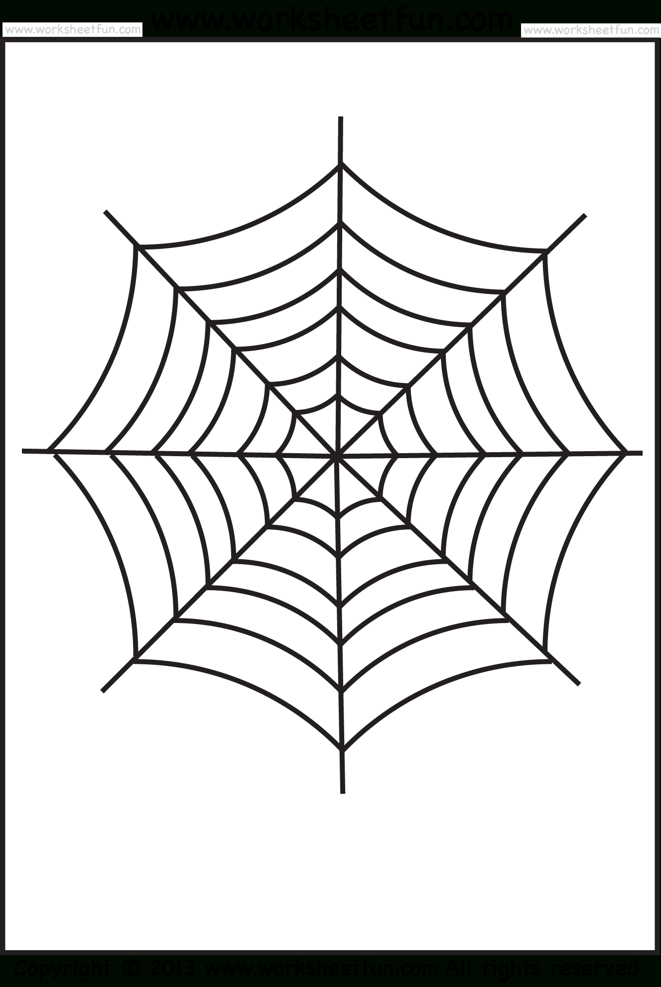 Spider Web Tracing – One Halloween Worksheets / Free Printable - Free Printable Spider Web
