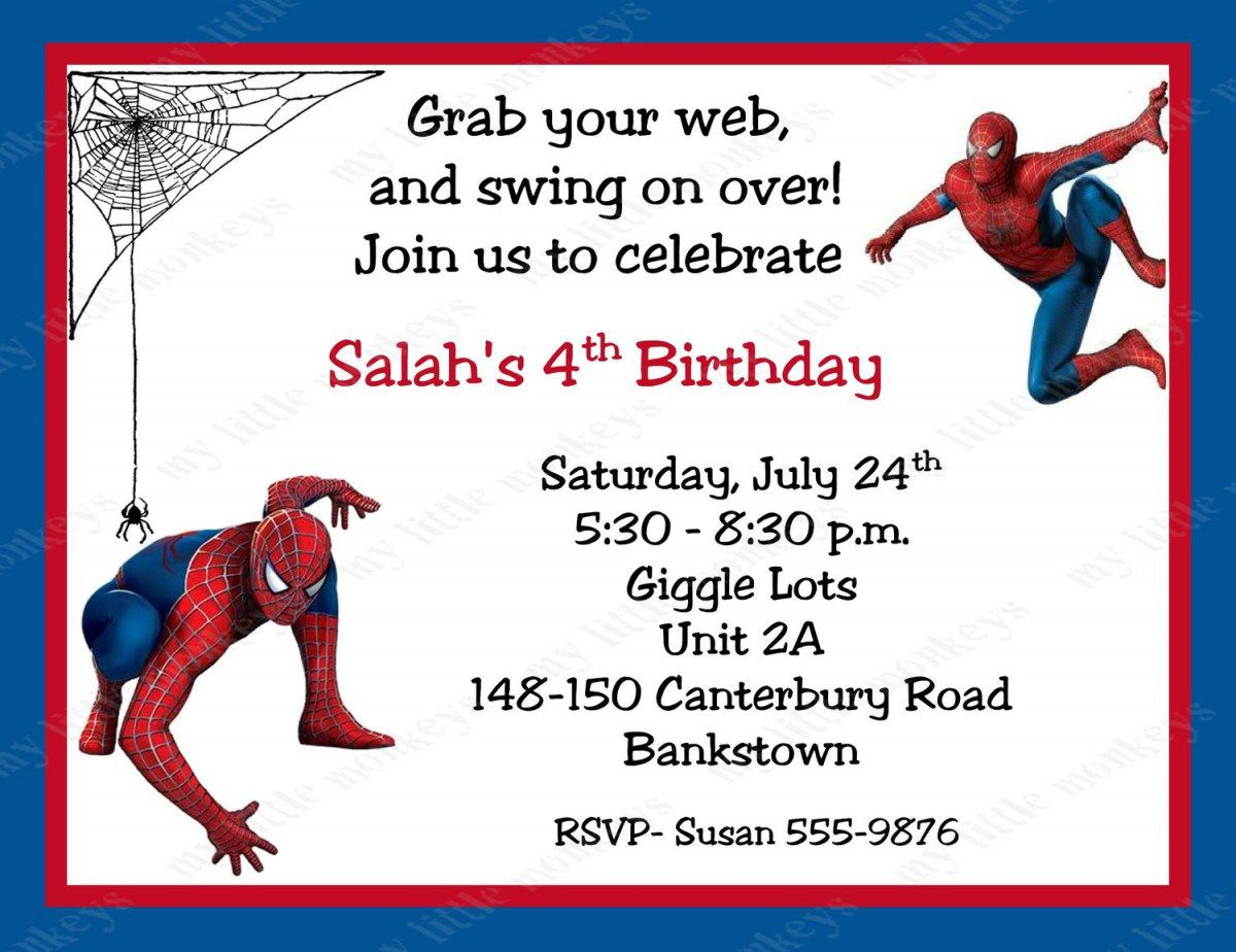 Spiderman Birthday Invitations Personalized. Free Printable - Free Printable Personalized Birthday Invitation Cards