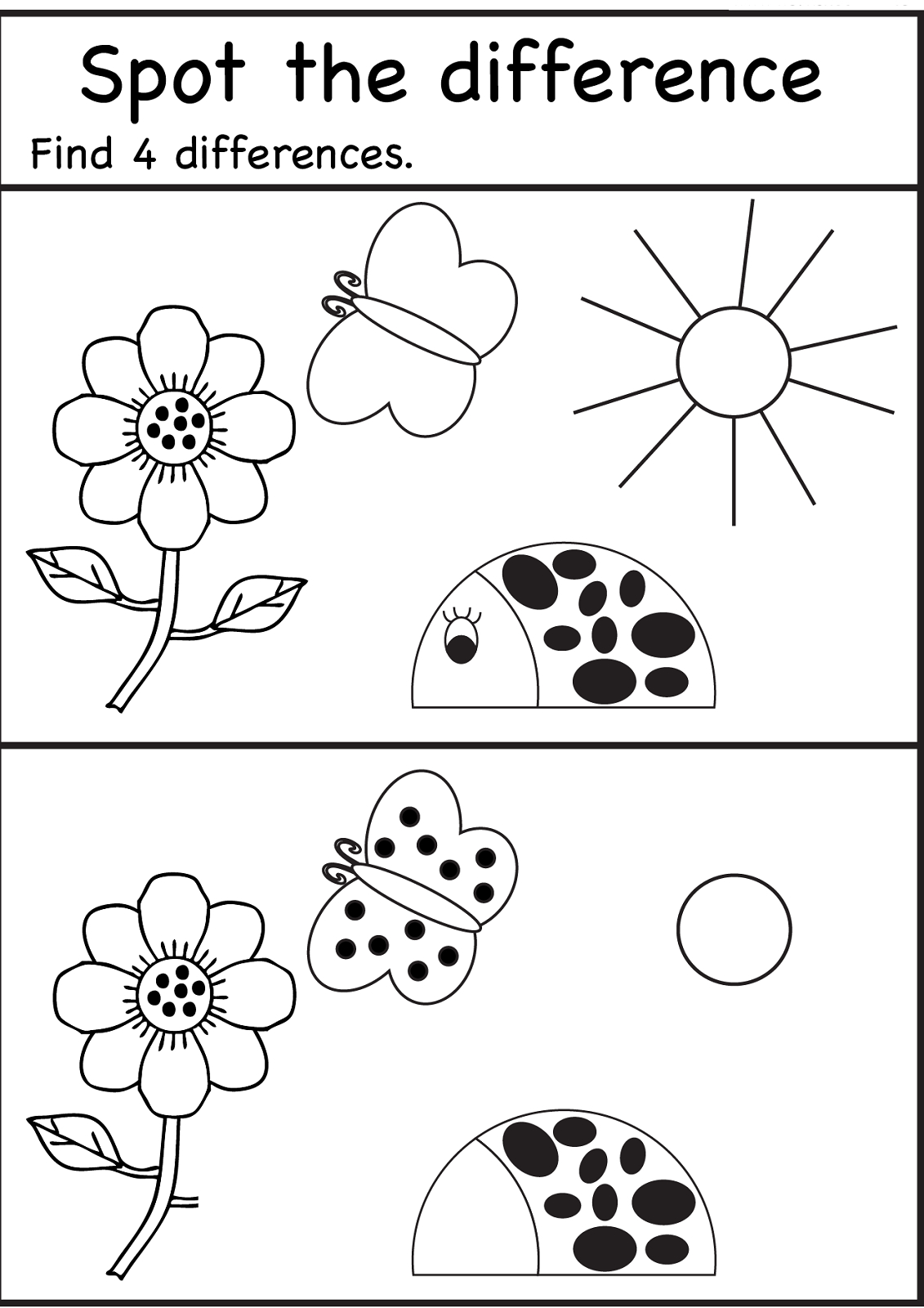 Spot The Difference Worksheets For Kids | Kids Worksheets Printable - Free Printable Spot The Difference For Kids