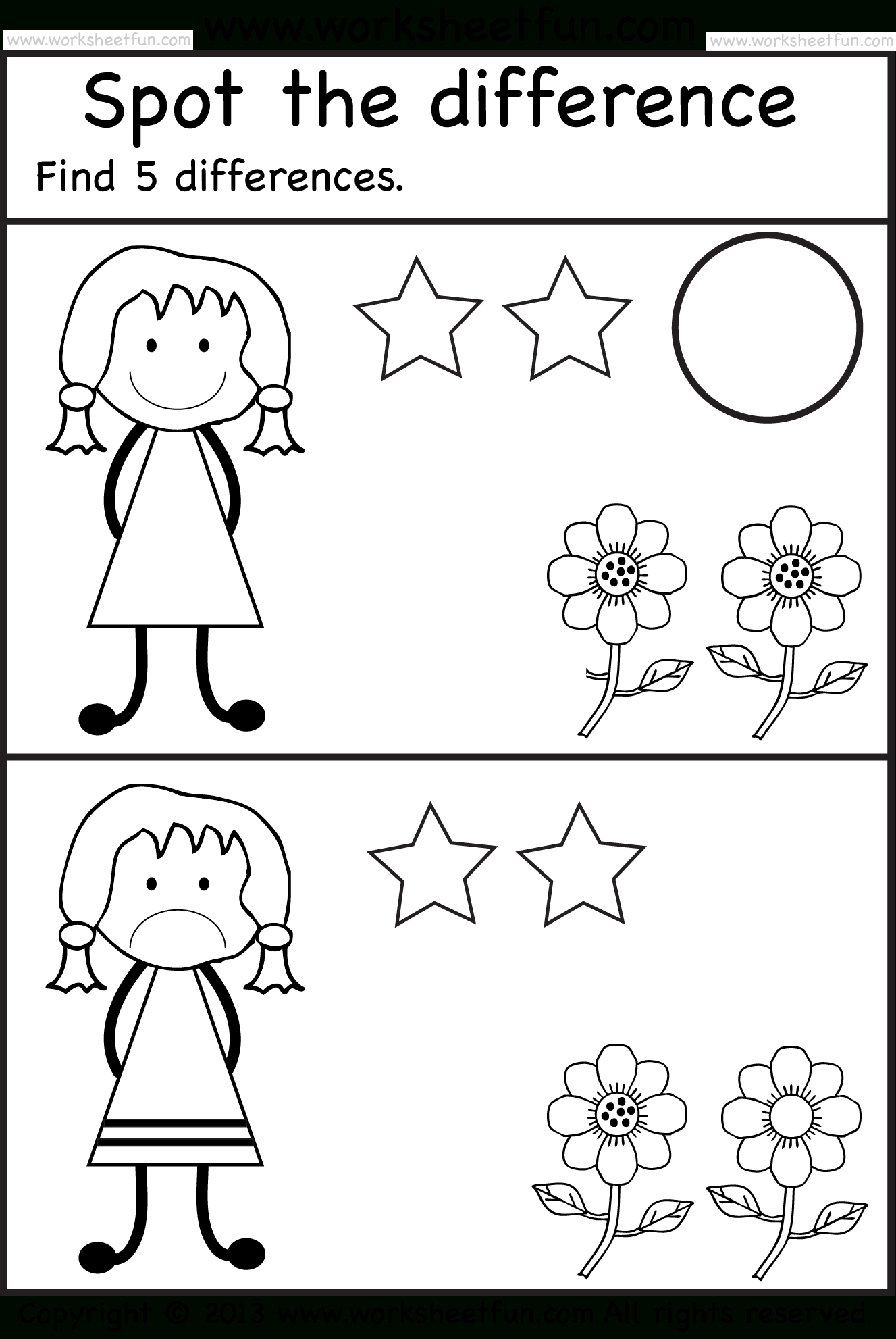 Spot The Differences | Pre K Activities | Pinterest | Worksheets For - Free Printable Spot The Difference For Kids