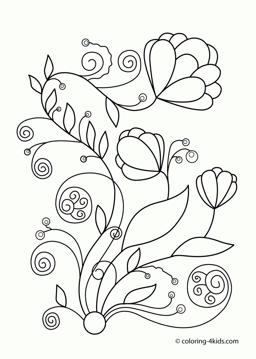 Spring Basket Coloring Page Free Printable Spring Flowers Coloring - Free Printable Spring Pictures To Color