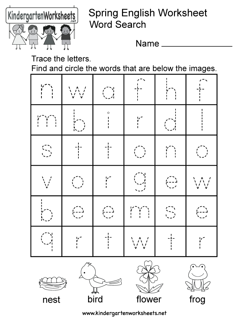 Spring English Worksheet - Free Kindergarten Seasonal Worksheet For Kids - Free Printable Spring Worksheets For Kindergarten