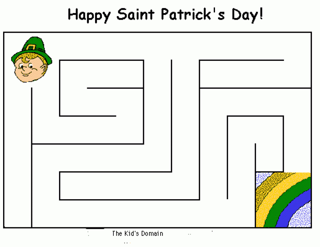 St. Patrick&amp;#039;s Day Child Maze Printable In Free Printable St - Free Printable St Patrick&amp;#039;s Day Mazes