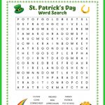 St. Patrick's Day Word Search Free Printable Worksheet   Free Printable St Patrick Day Worksheets