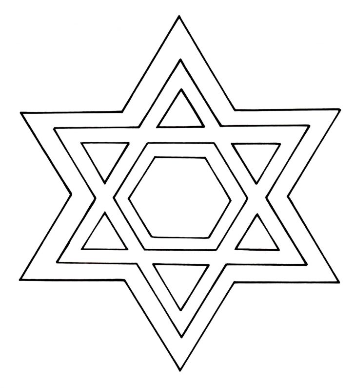 Star Of David Coloring Page - Star Of David Template Free Printable ...