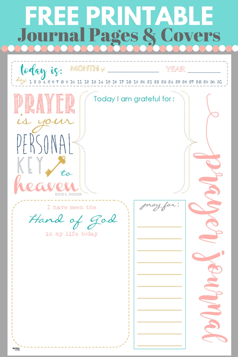Start A Prayer Journal For More Meaningful Prayers: Free Printables!!! - Free Printable Journal Pages