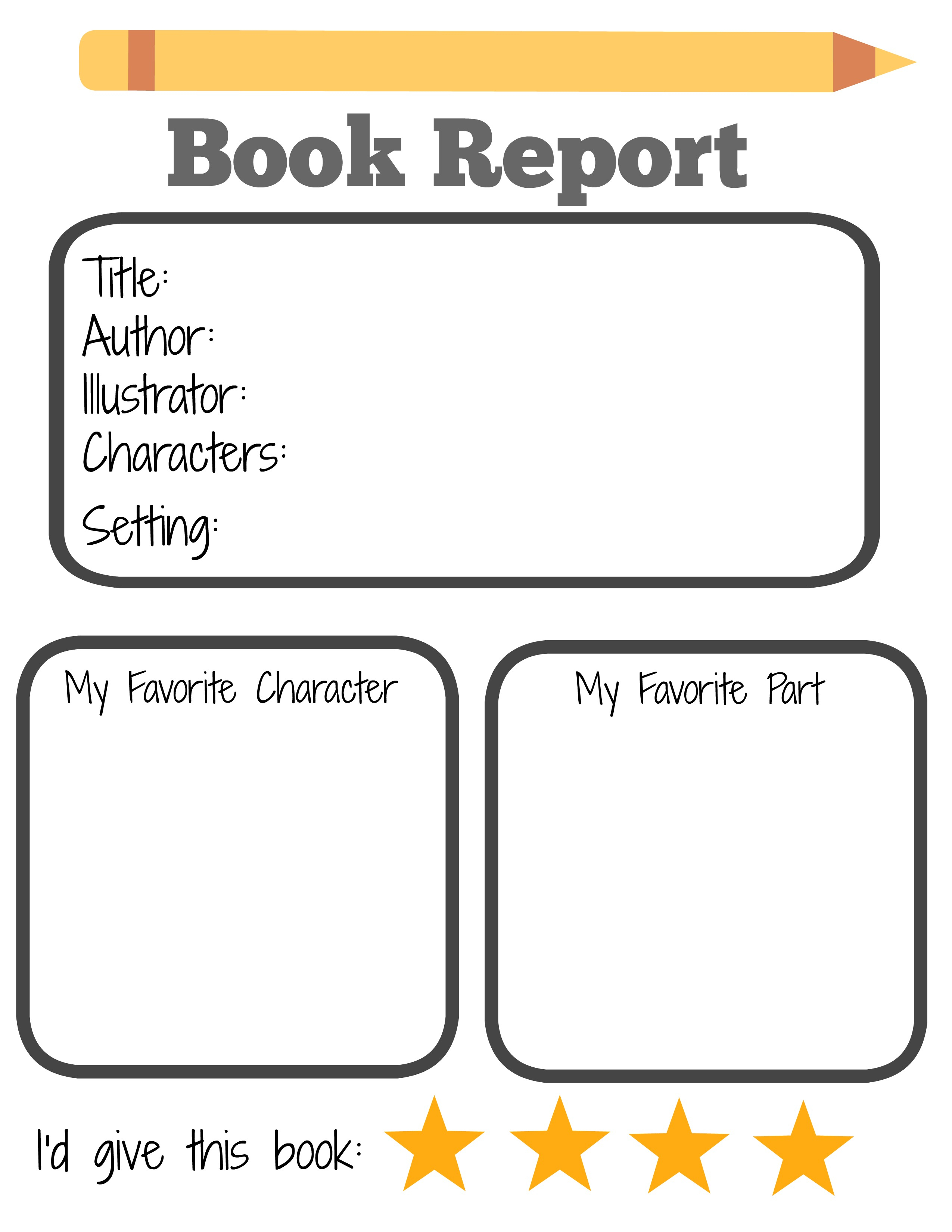 Starting A Summer Book Club For Kids And Free Printable Book Report - Free Printable Kindergarten Reading Books