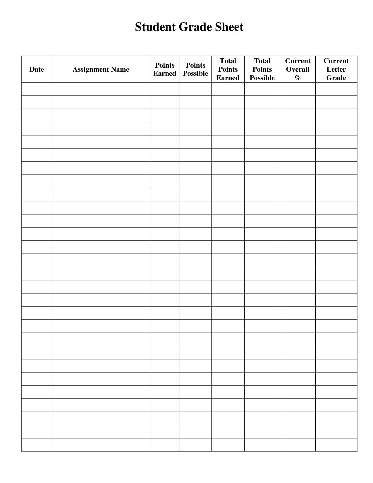 Student Grade Sheet Template | Betty | Pinterest | Teacher Grade - Free Printable Grade Sheet