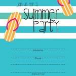Summer Party Invitation – Free Printable | End Of Year Party Ideas   Free Printable Pool Party Invitation Cards