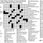 Sunday Crossword Puzzle Printable Ny Times Syndicated Answers   Free La Times Crossword Printable