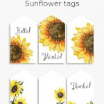 Sunflower Tags | Free Printable Gift Tags | #sunflowers #printables   Free Printable Sunflower Template