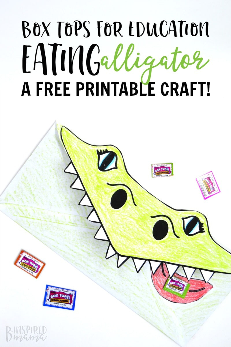 Super Cool Box Tops Eating Alligator Printable Craft - Free Printable Box Tops For Education