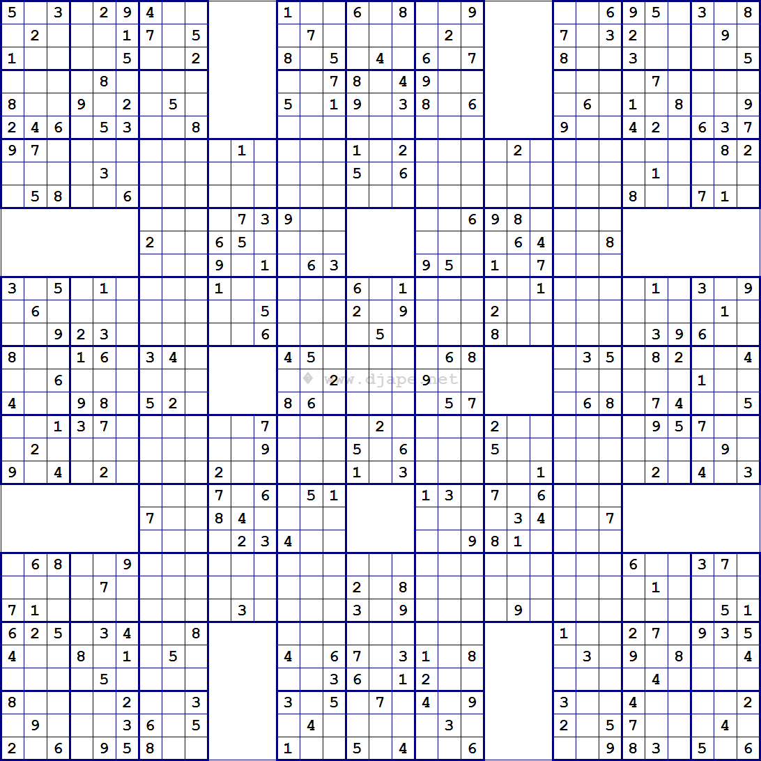 free printable killer samurai sudoku