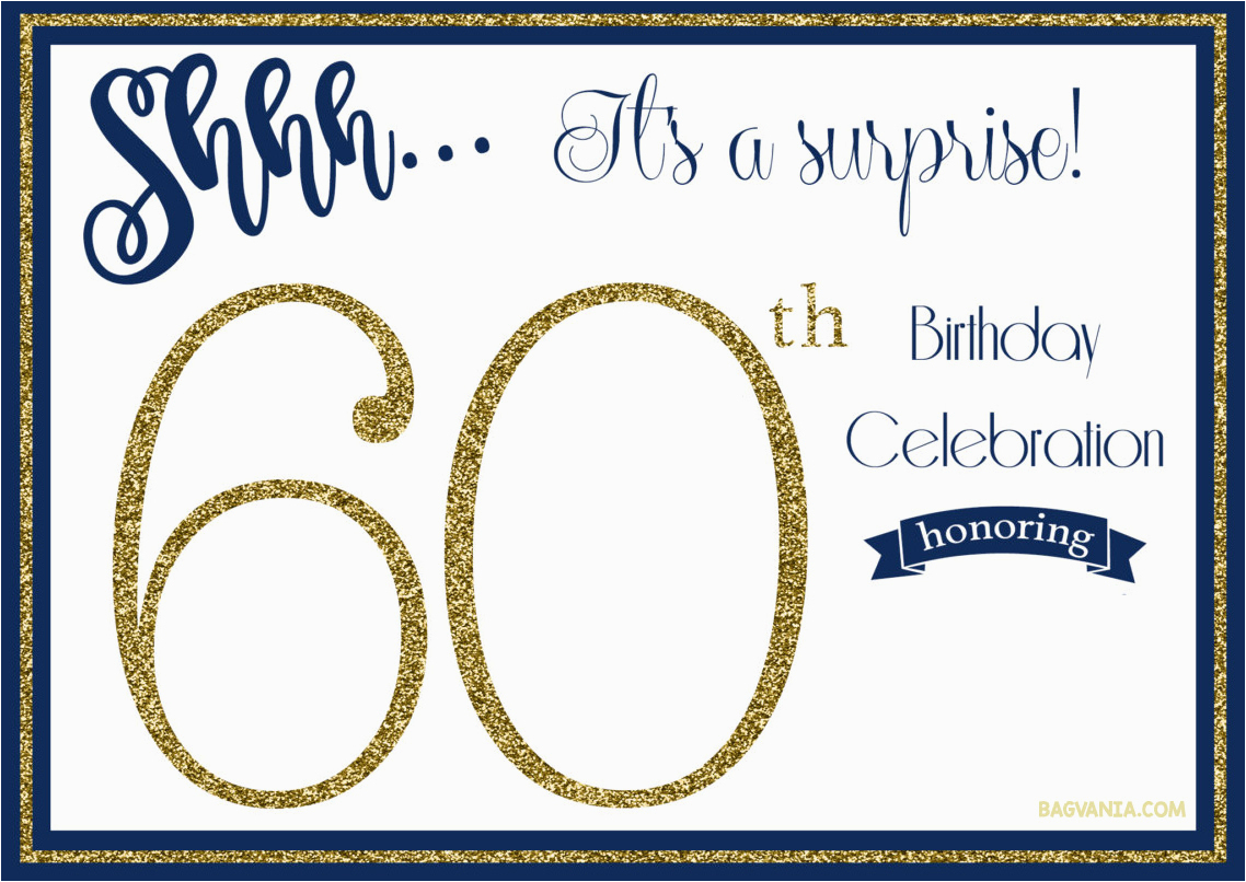 Surprise 60Th Birthday Party Invitations Template | Birthdaybuzz - Free Printable Surprise 60Th Birthday Invitations
