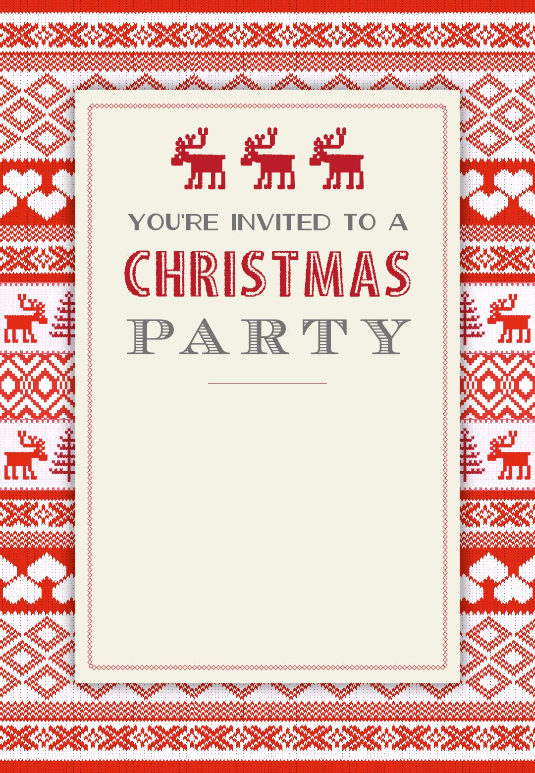 Sweaters Pattern - Free Printable Christmas Invitation Template - Free Printable Christmas Invitations