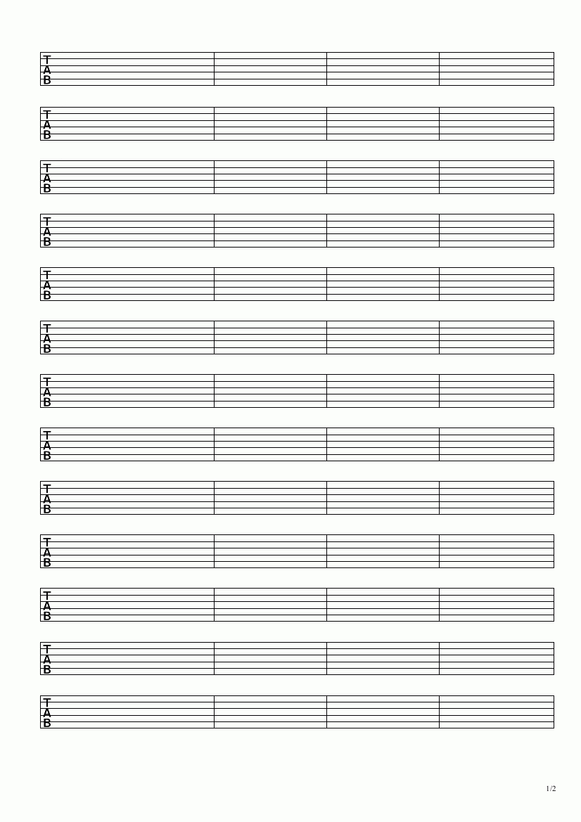 Tab Notation Lines | Music In 2019 | Pinterest | Tablature, Guitar - Free Printable Guitar Tablature Paper