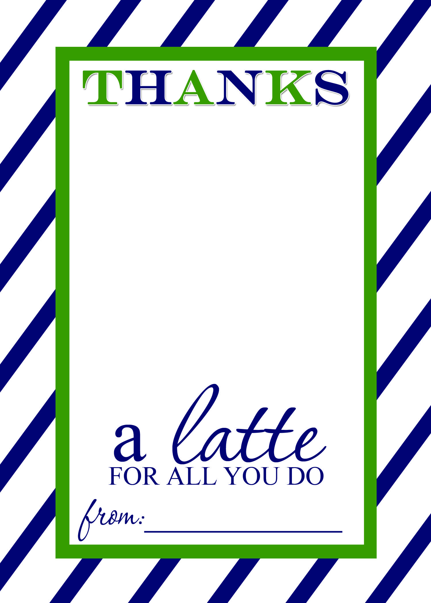 Teacher Appreciation Gift Idea - Thanks A Latte Free Printable Card - Thanks A Latte Free Printable Tag