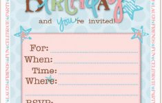 Teenage Girl Birthday Invitations Free Printable | Birthdaybuzz – Free Printable Girl Birthday Invitations