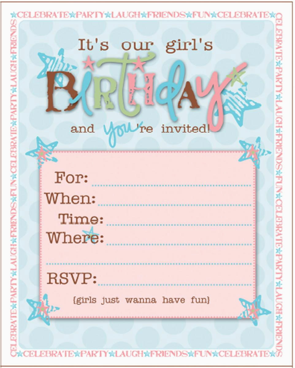 Teenage Girl Birthday Invitations Free Printable | Birthdaybuzz - Free Printable Girl Birthday Invitations