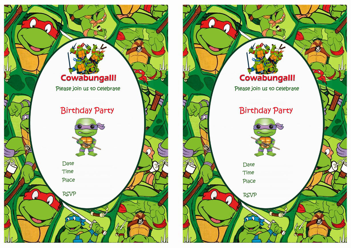 Teenage Mutant Ninja Turtles Birthday Invitations | Birthday Printable - Free Printable Ninja Turtle Birthday Invitations