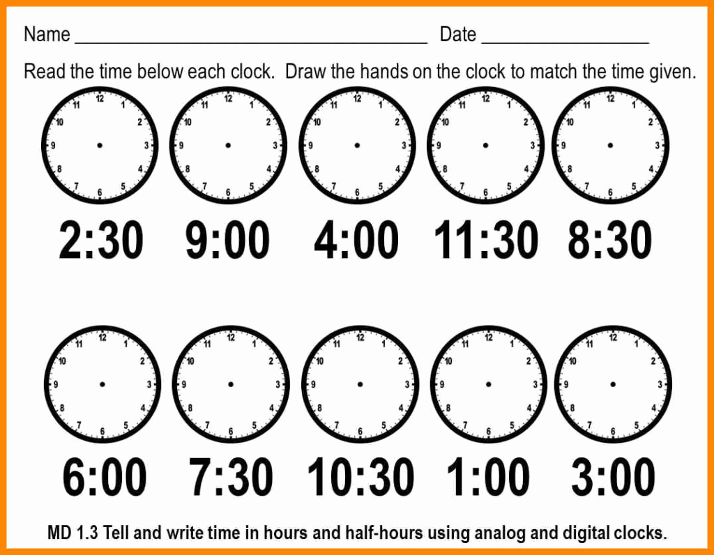 Telling Time Worksheets Printable – Worksheet Template - Free Printable Telling Time Worksheets For 1St Grade