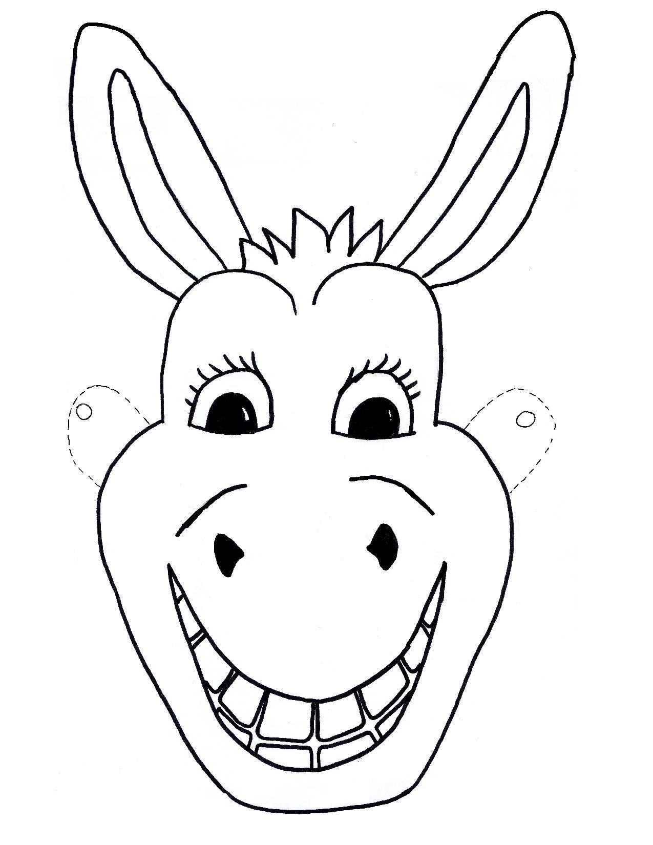 Template-Free-Kids-Mask-Donkey-Craft-Children- | Sunday School Ideas - Animal Face Masks Printable Free