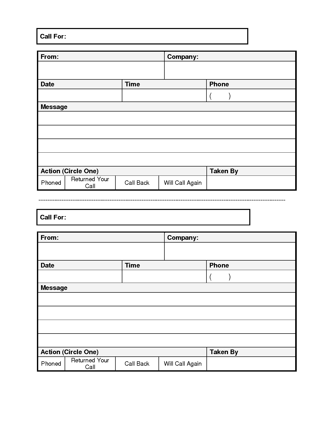 Template: Free Printables Phone Message Template. Phone Message Template - Free Printable Message Sheets
