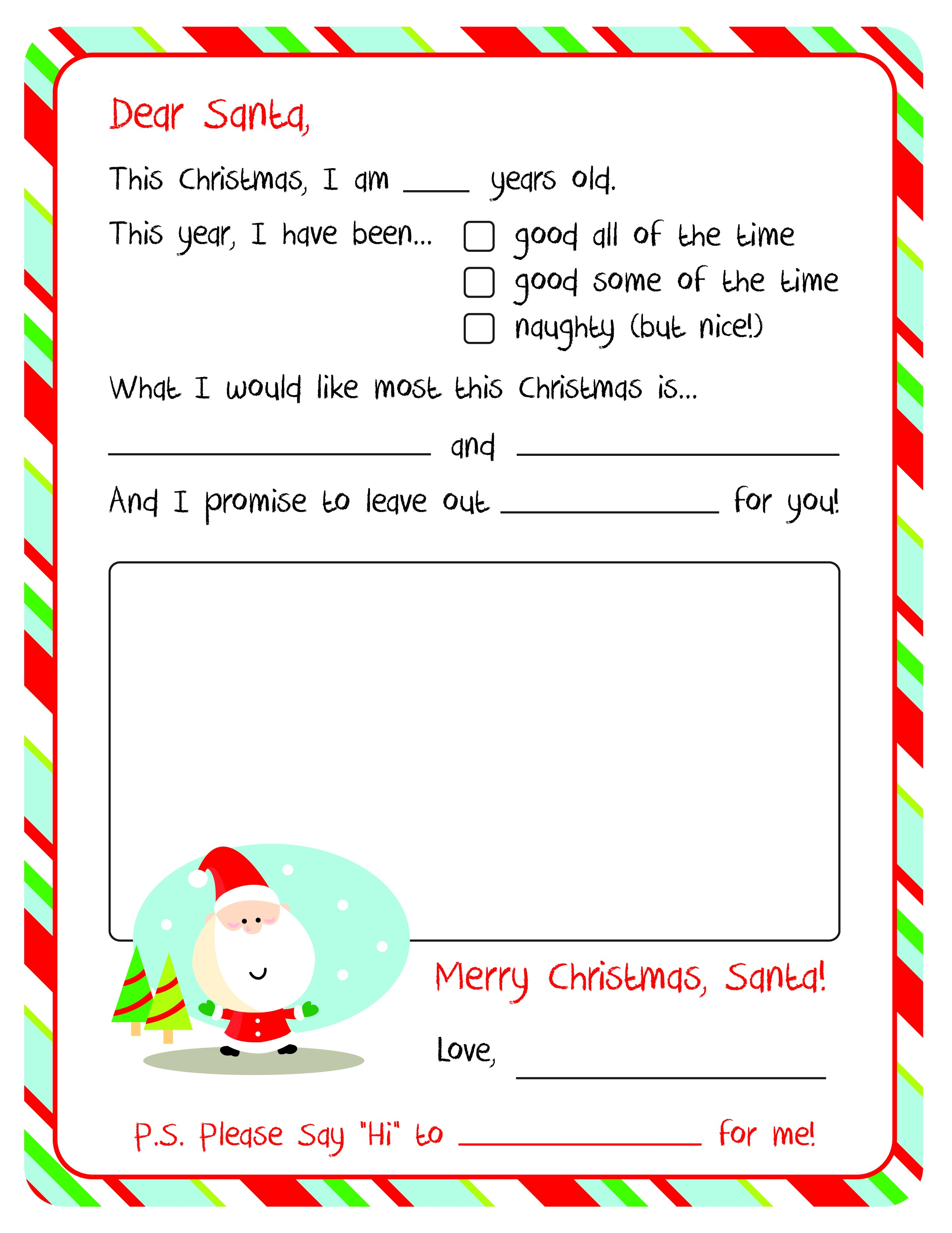 Templates For Letters To Father Christmas New Free Printable Letter - Free Printable Christmas Letters