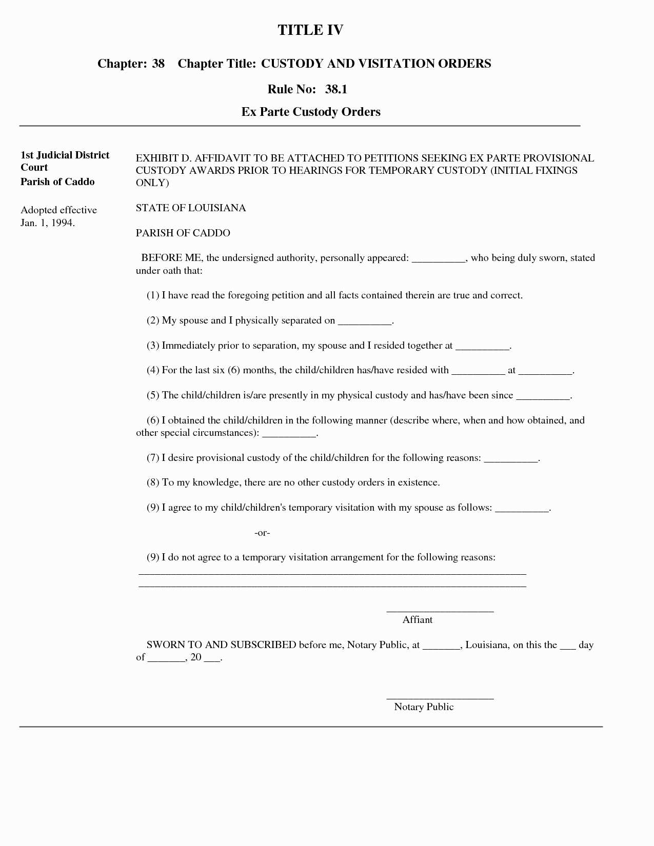 Temporary Child Custody Agreement Form 97998 Awesome Free Printable - Free Printable Child Custody Forms