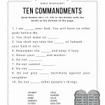 Ten Commandments Worksheet For Kids   Free Printable Bible Games For Kids
