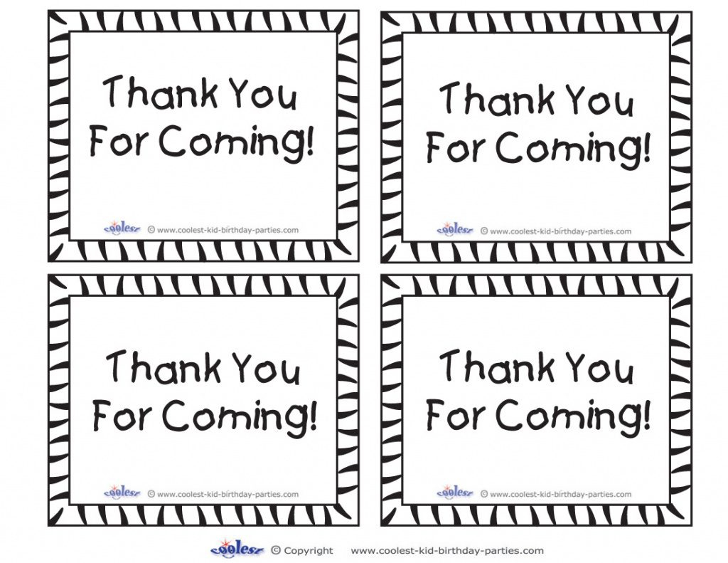 Thank You For Coming Free Printable Tags | Free Printable - Free Printable Thank You Tags For Birthdays