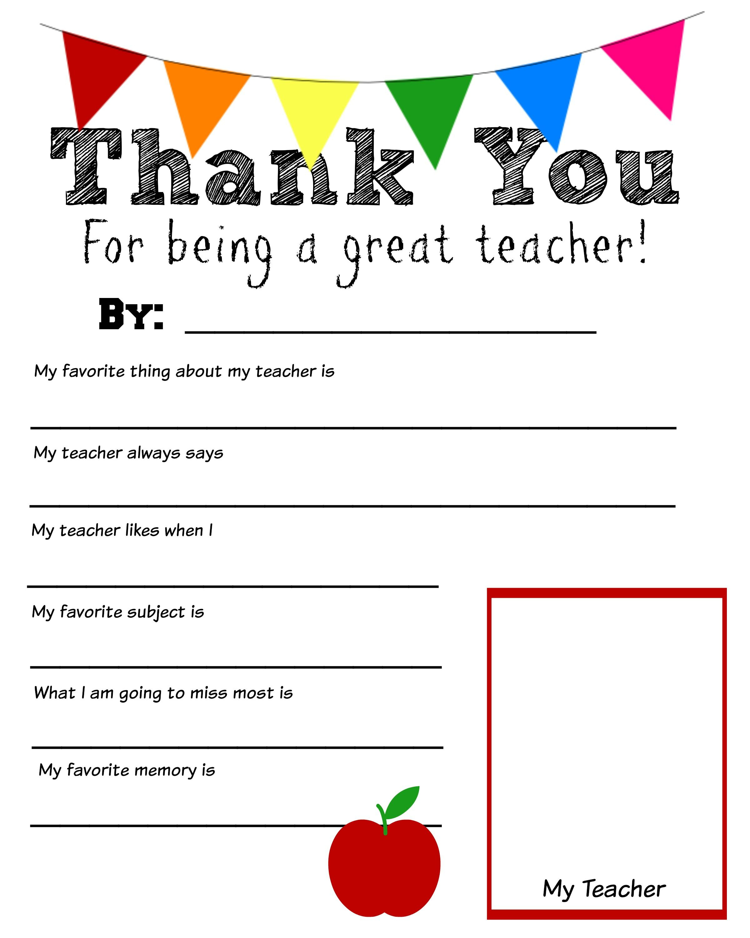 Thank You Teacher Free Printable | School Days | Pinterest | Teacher - Free Printable Teacher Appreciation Cards