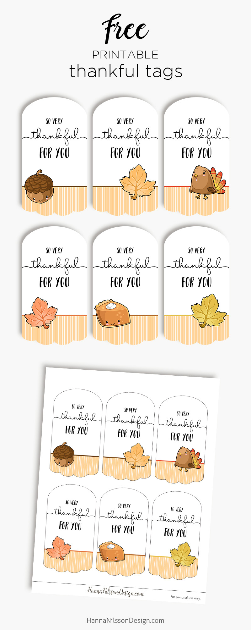 Thankful For You Tags| Free Printable Tags For Thanksgiving Gifts - Thankful For You Free Printable Tags