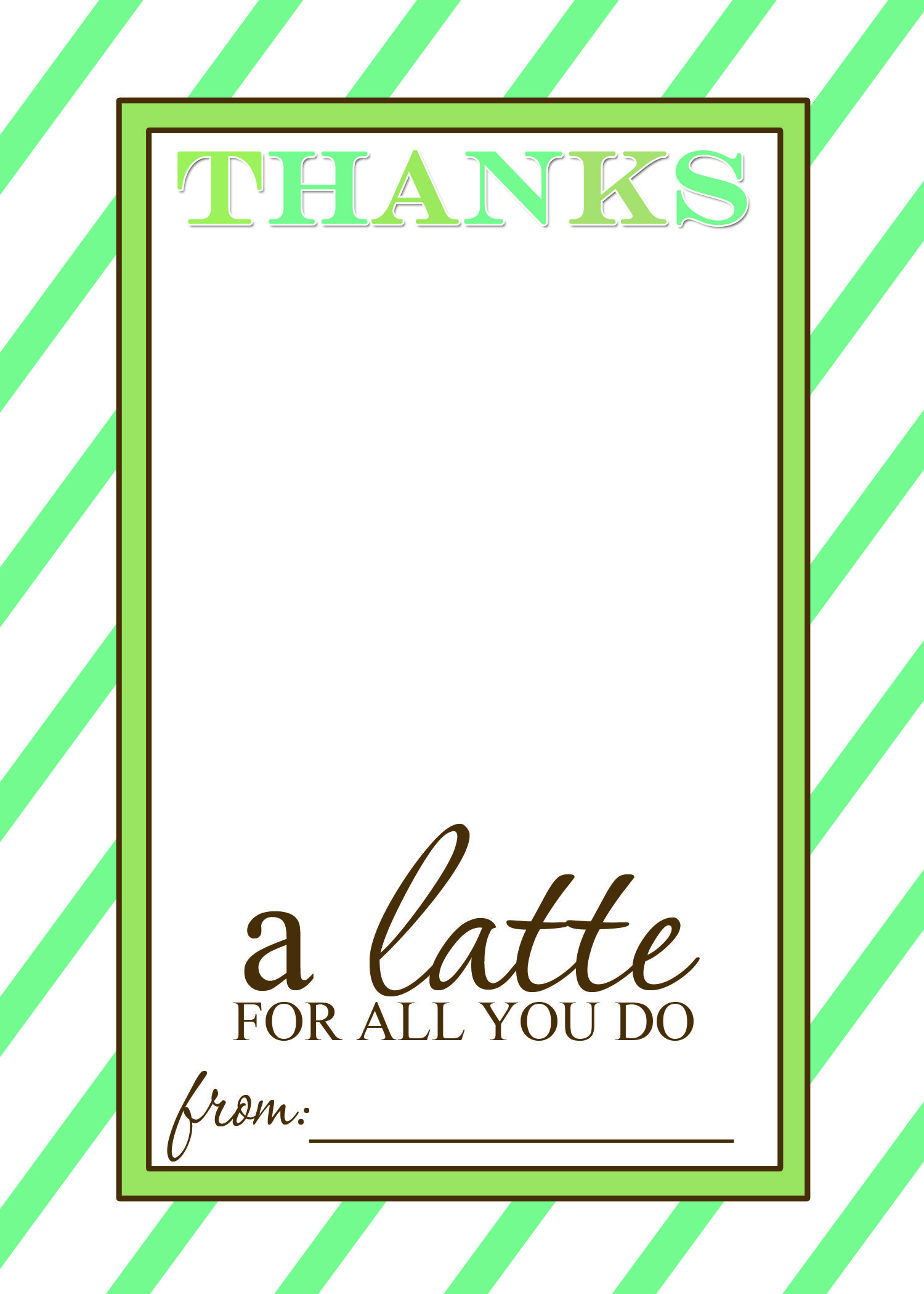 Thanks A Latte Free Printable Gift Card Holder Teacher Gift | Craft - Thanks A Latte Free Printable