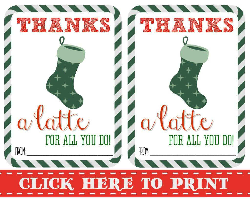 Thanks A Latte Free Printable | Gift Cards | Pinterest | Thanks A - Thanks A Latte Free Printable Card