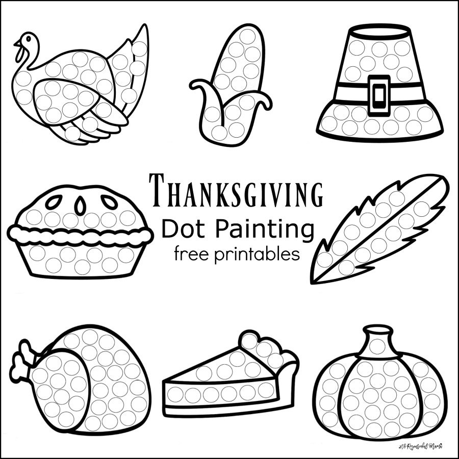 Thanksgiving Dot Painting {Free Printables} - The Resourceful Mama - Free Printable Fine Motor Skills Worksheets