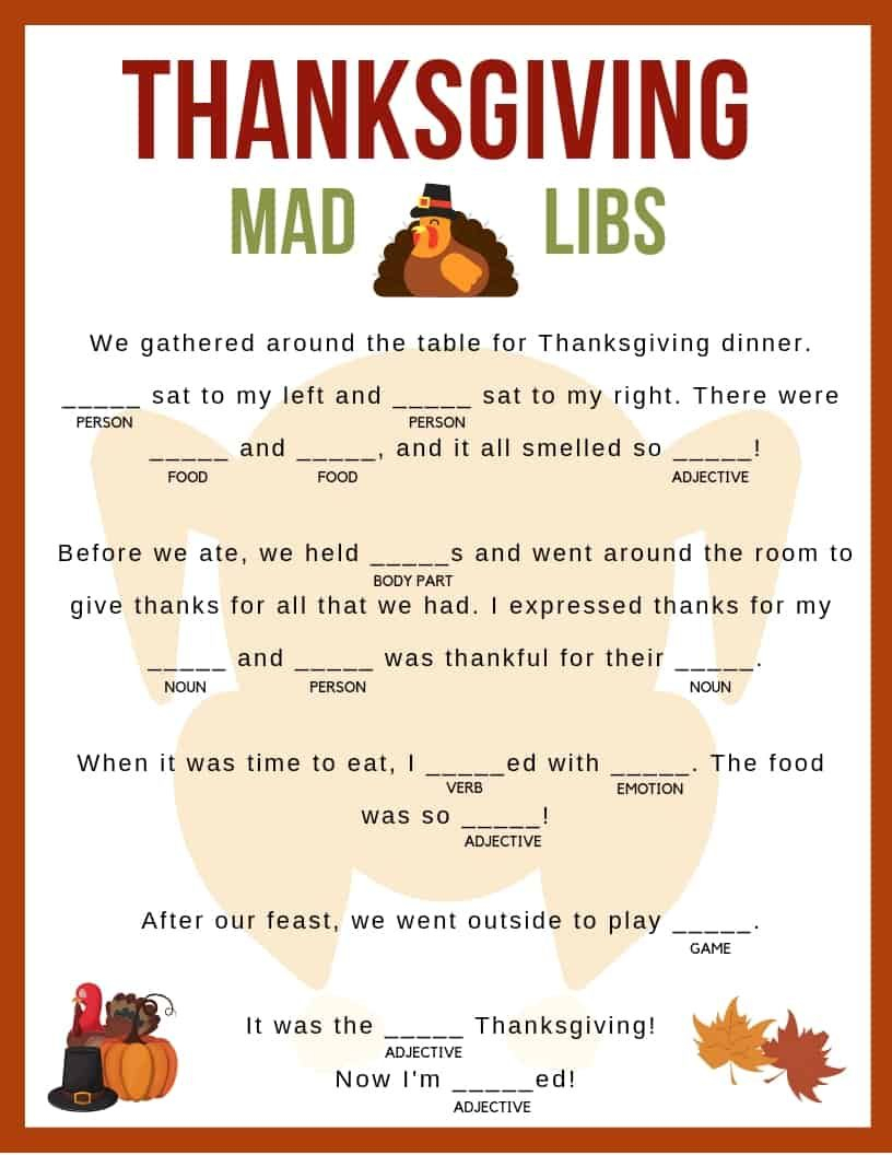 Thanksgiving Mad Libs | Girl Scouts | Pinterest | Thanksgiving Mad - Free Printable Thanksgiving Mad Libs