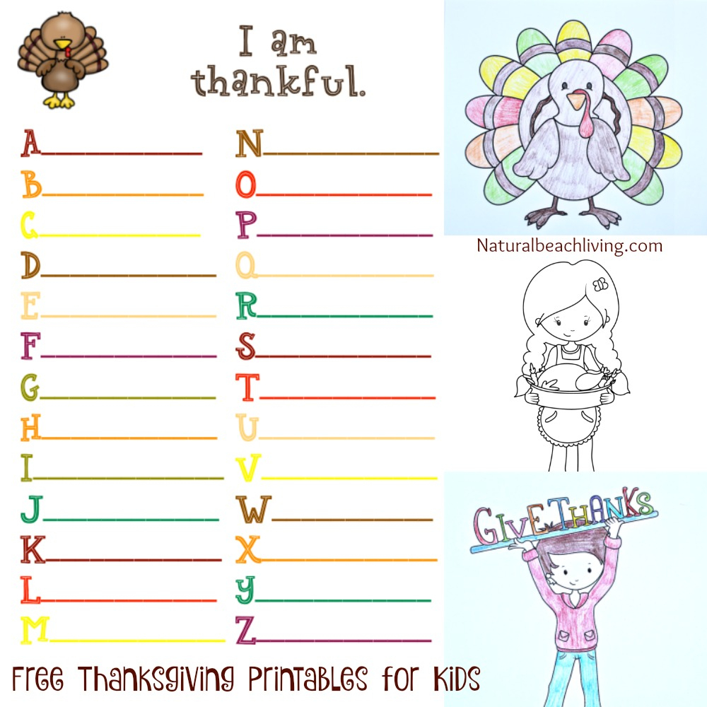 Thanksgiving Printables For Kids - Natural Beach Living - Free Printable Thanksgiving Activities
