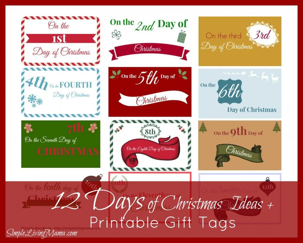The 12 Days Of Christmas Ideas + Printable Gift Tags | Marriage - Free Printable 12 Days Of Christmas Gift Tags